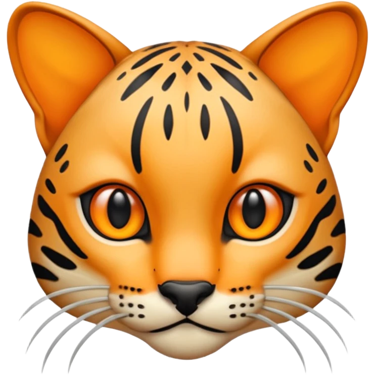 Draw an emoji of the face of an ocelot. Make it schematic. emoji