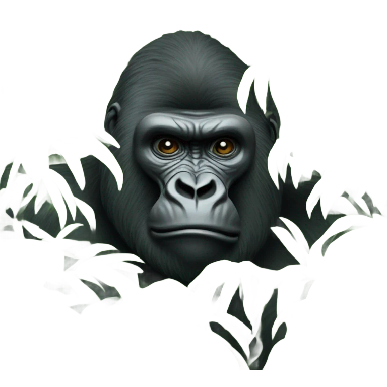 Gorilla stuck in a bundle of bushes emoji