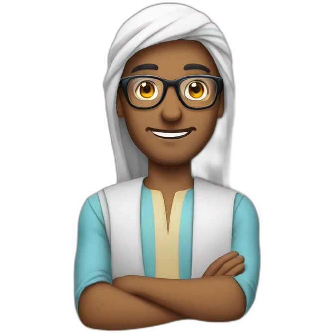 Arabian wearing glasses emoji
