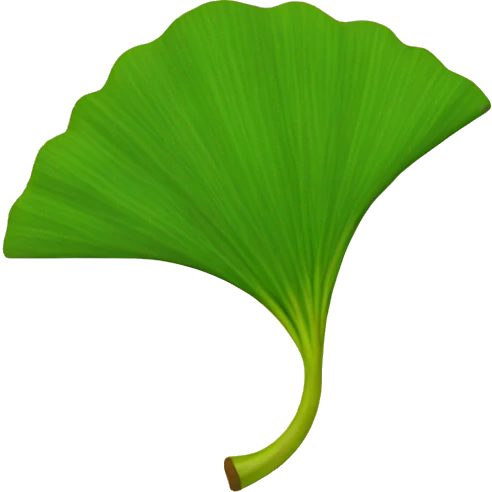 Fan-shaped ginkgo leaf emoji