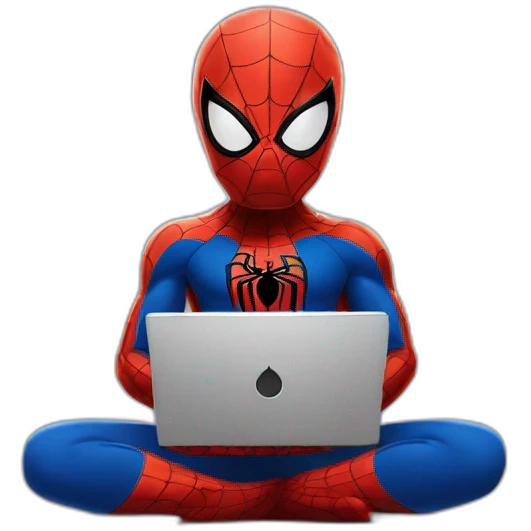 Spiderman working on a laptop emoji