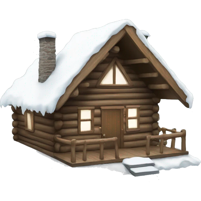 winter cabin emoji