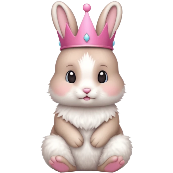 bunny with pink crown emoji