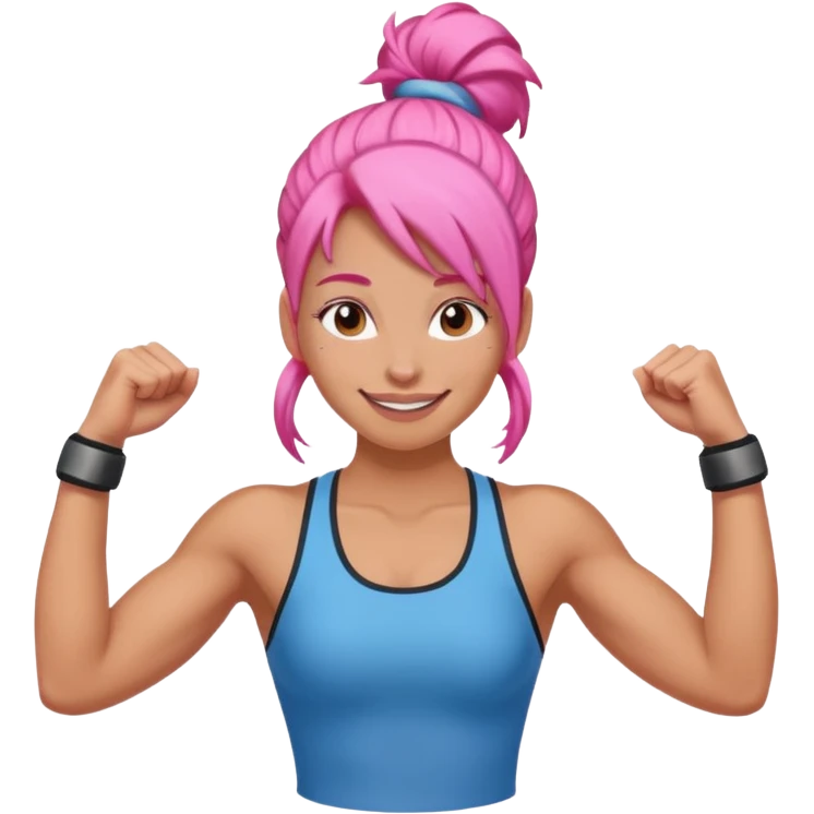 climber woman with pink bun hair emoji