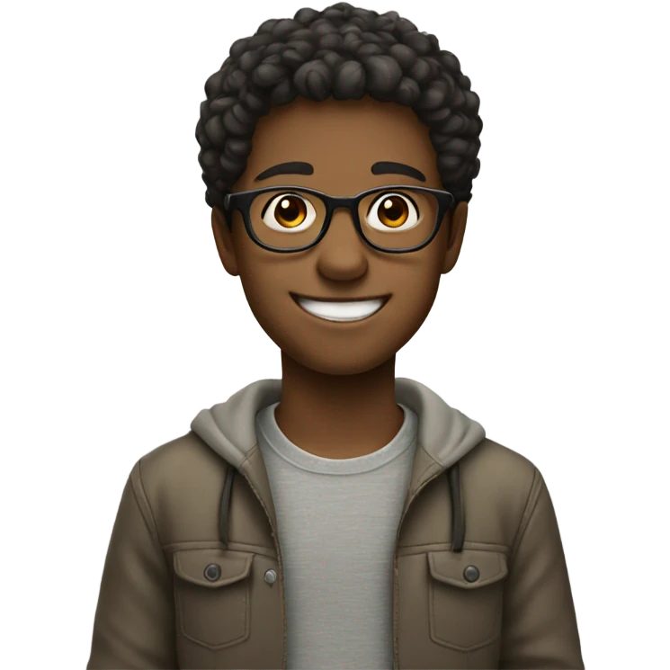 smiling boy with glasses emoji