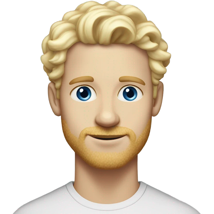3/4 profile light curl blonde 30yo man blue eyed pale skin emoji