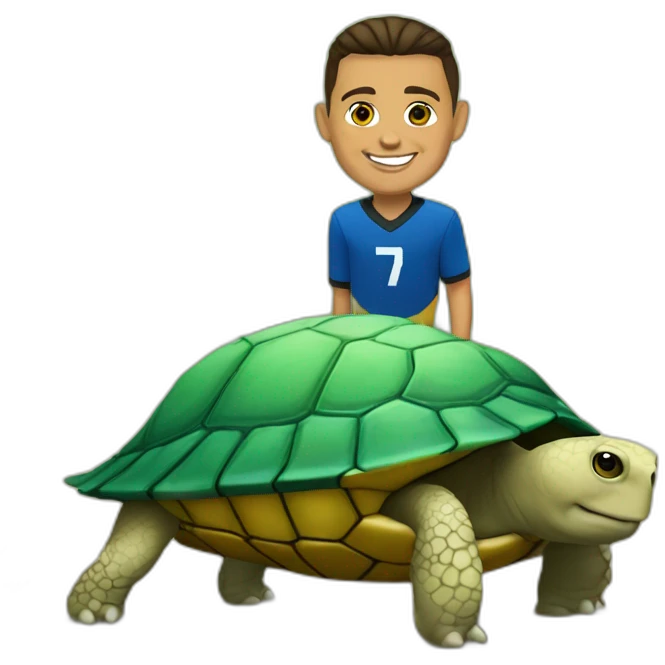 Ronaldo sur une tortue emoji
