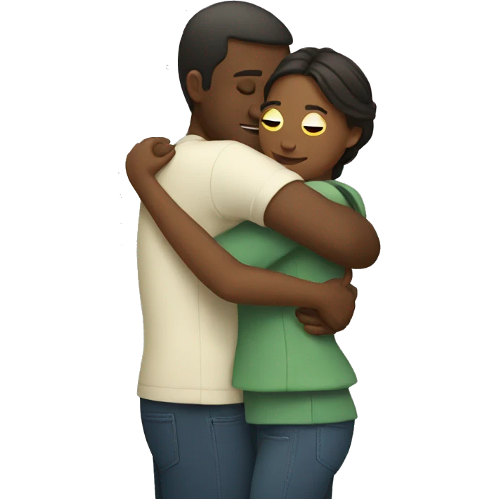 couple making a hug emoji