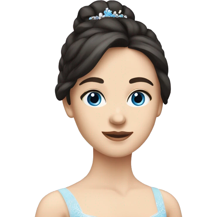 Caucasian ballerina with dark  hair & blue eyes  emoji