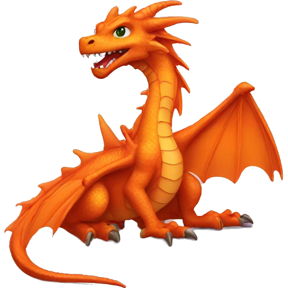 embarassed orange dragon emoji