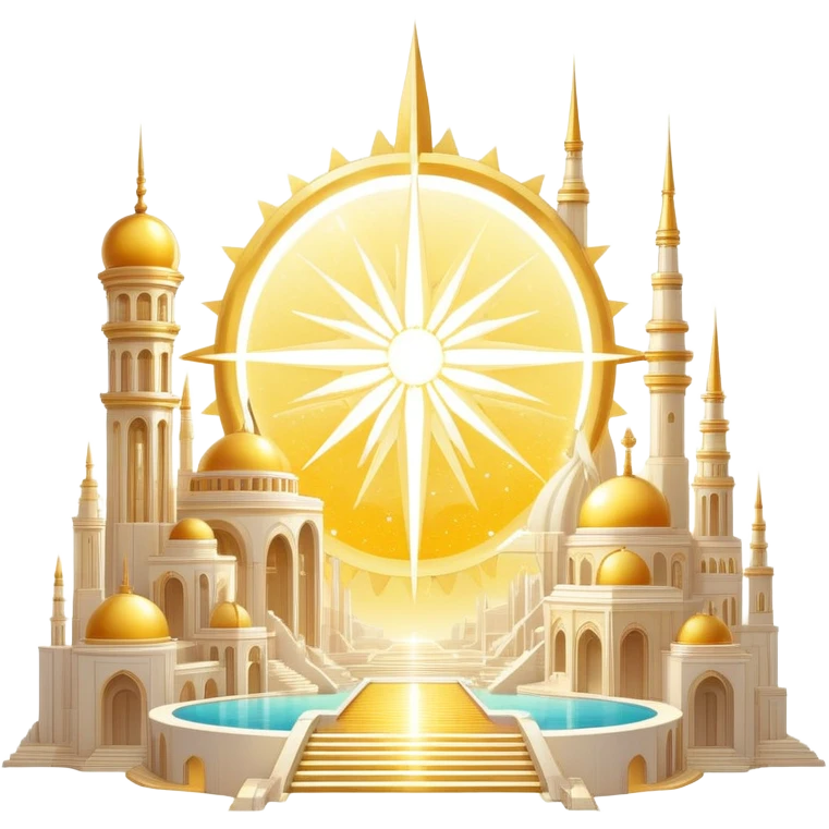 Epic divine sparkly glittery complex detailed gradients white golden bright light solarpunk sunny aesthetic-scenery emoji