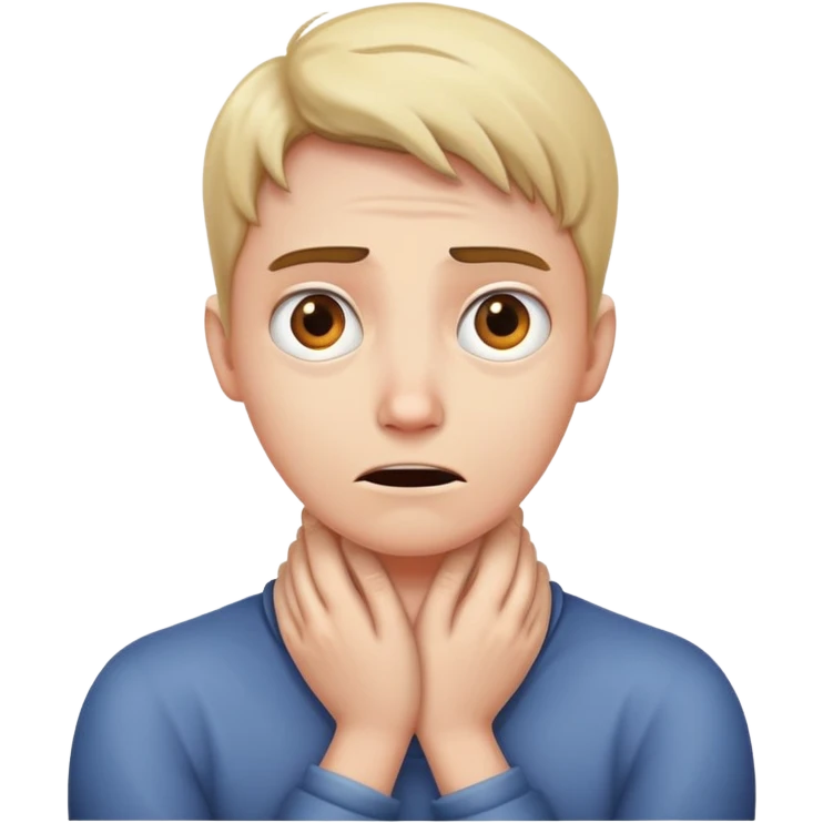 hands around neck crossed with a scared face  emoji