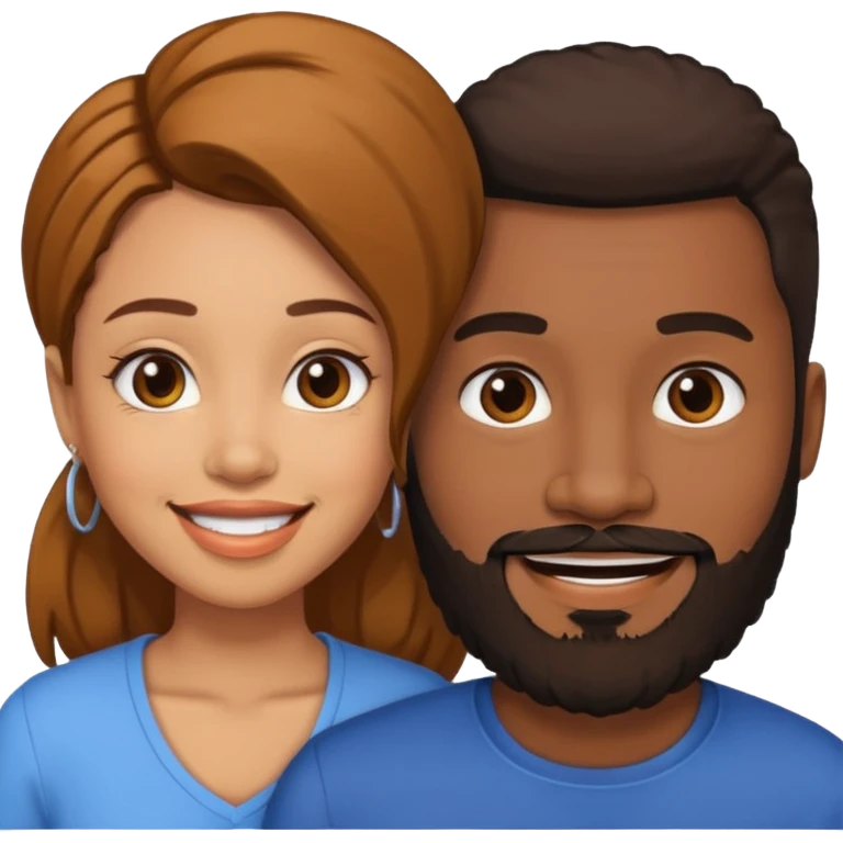 Ebony couple, light skin female brown skin male emoji