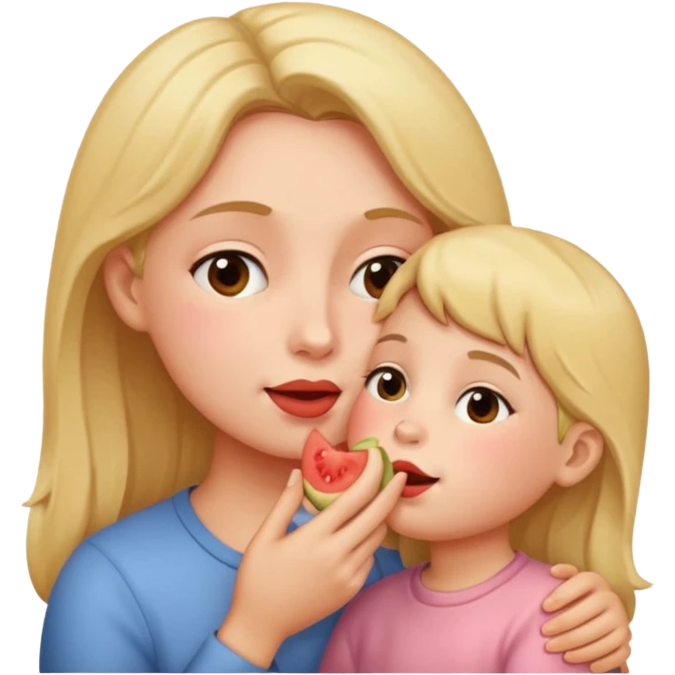 بچه ای که داره جیجی مامانشو میخوره emoji
