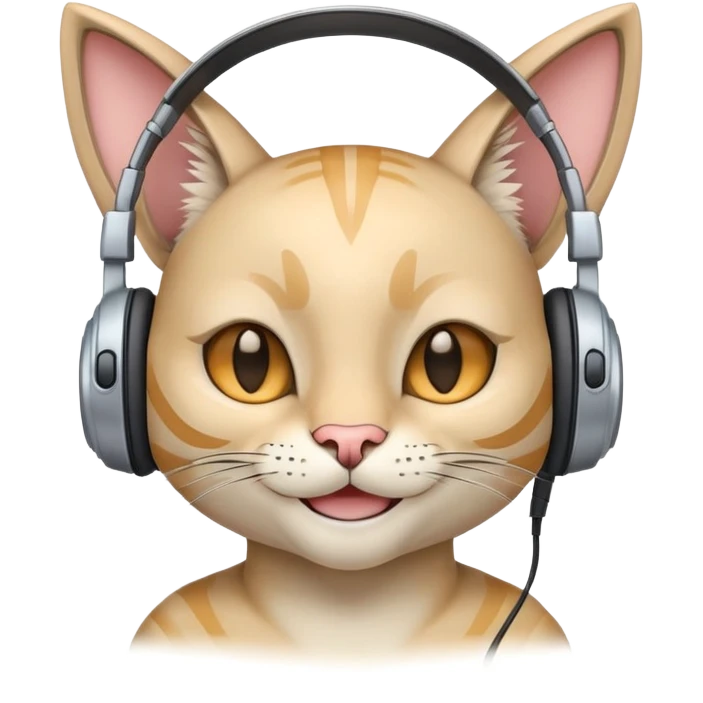a smiling cybercat wearing headphones emoji