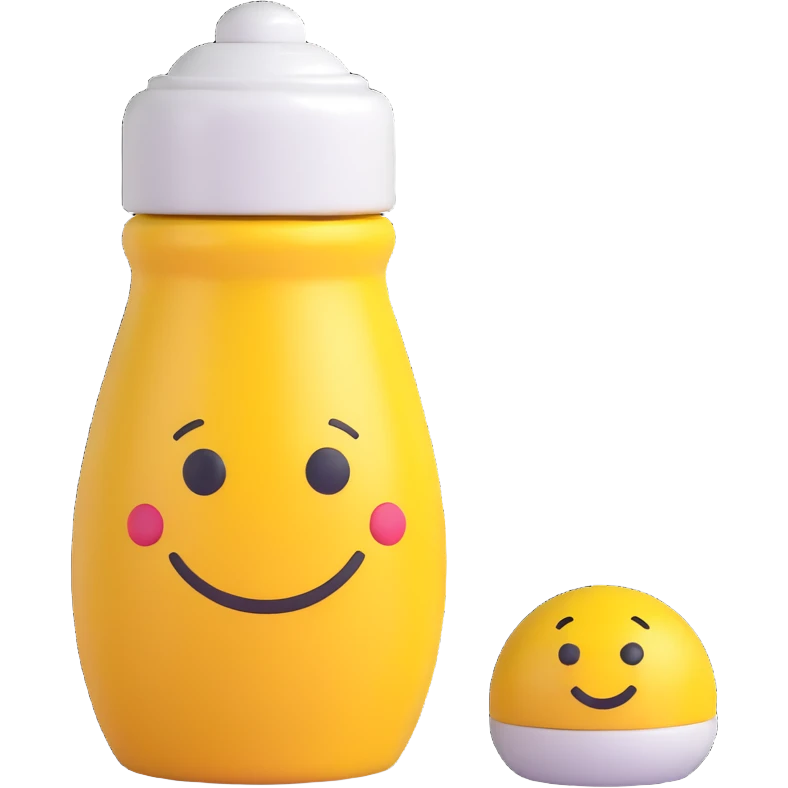 3D emoji style salt shaker, with a smiley face, playful and cute emoji