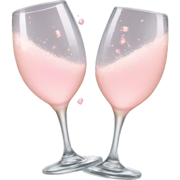 glasses of pastel pink champagne are smashing against each other emoji