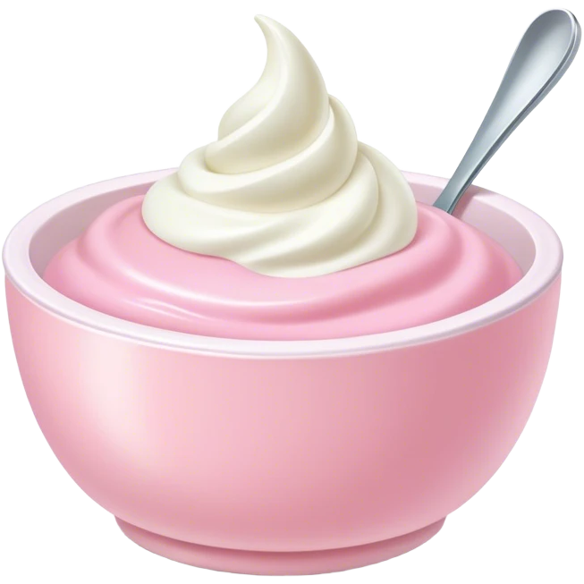 Pastel pink yogurt bowl emoji