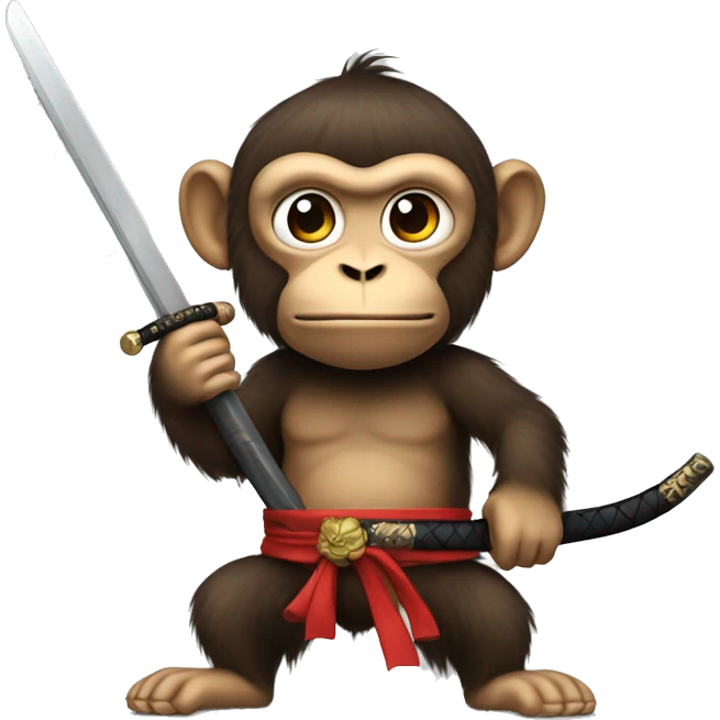 monkey holding a katana emoji