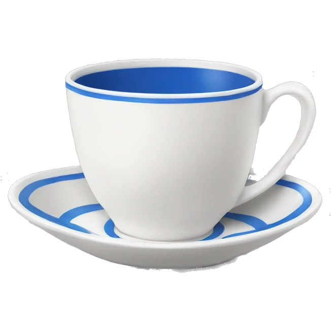 White tea cup with blue line and saucer emoji