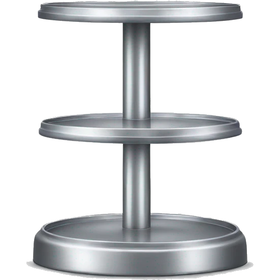Realistic metallic silver pastry stand isolated  emoji