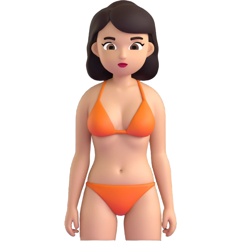 gangster in a bikini, tough expression emoji