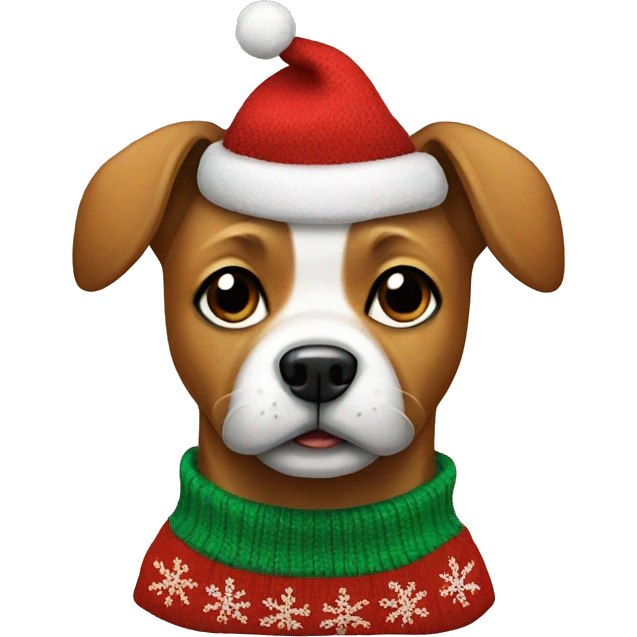 Dog wearing Christmas sweater  emoji