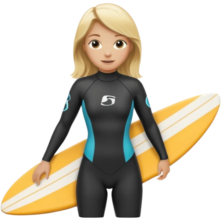 blonde haired white skinned surfer girl with surfboard  emoji