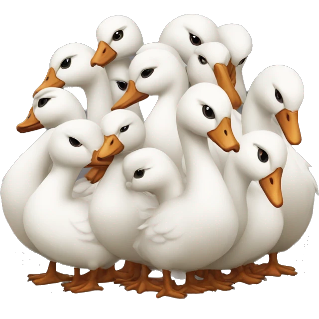 A pile of apologetic geese emoji