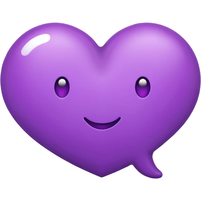 chat bubble emoji with a purple heart inside of it emoji