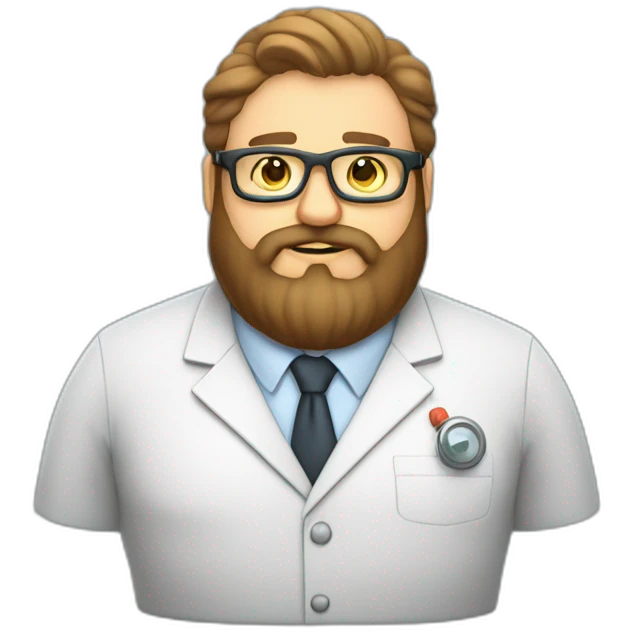 Fat strong bearded computer scientist with glasses emoji