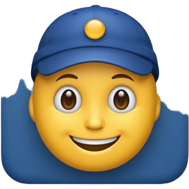 yellow emoji with dark blue cap emoji