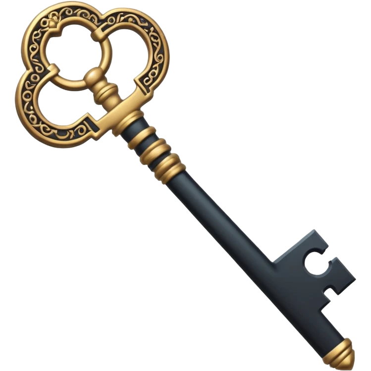 iOS style emoji, minimal ancient key, dark fantasy emoji