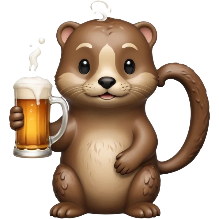 a beer holding an otter emoji