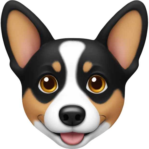 Black corgi head emoji