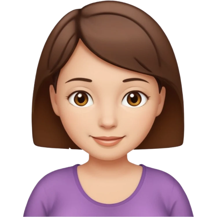 a girl with brown eyes, brown short hair pregnant emoji