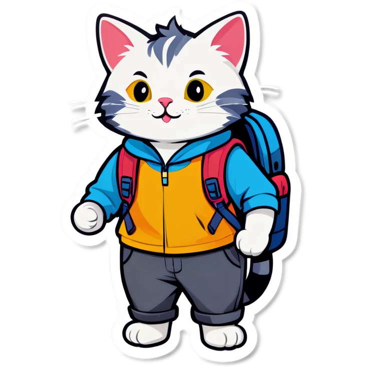 Cat wearing a backpack  emoji