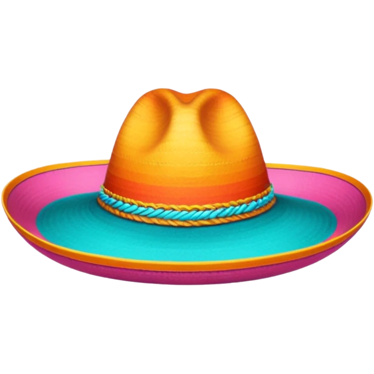mexican hatwith happy colours (orange, yellow, pink, turquoise) emoji