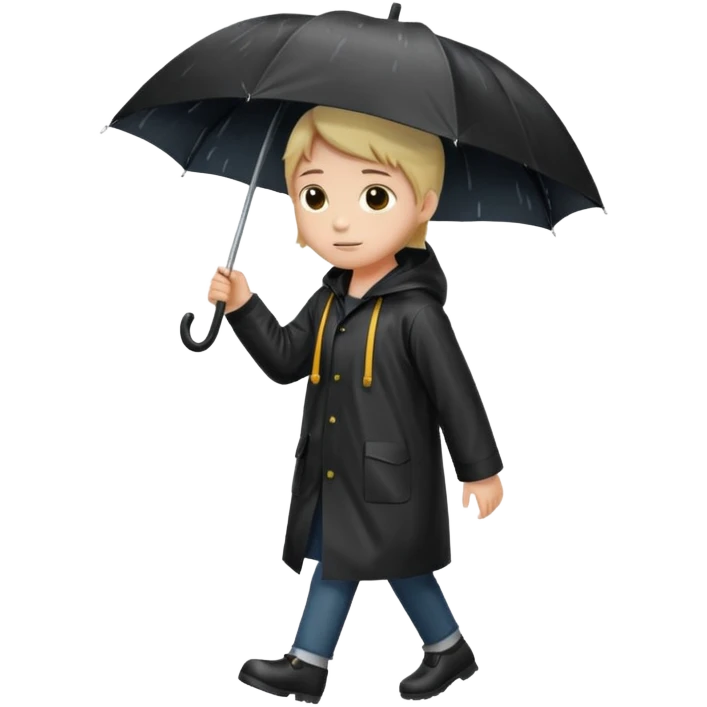 black Raincoat Pedestrian  emoji