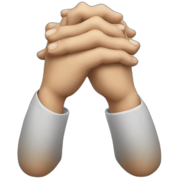 Folded hands with angry face emoji