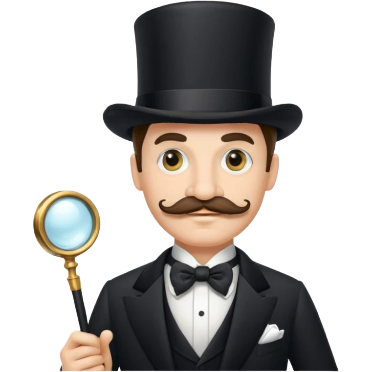 A gentleman of the high society with a moustach, a monocle, an elegant hat being super elitist emoji