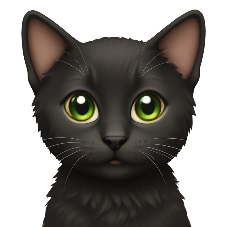 Black coat and brown green eyes kitten   emoji