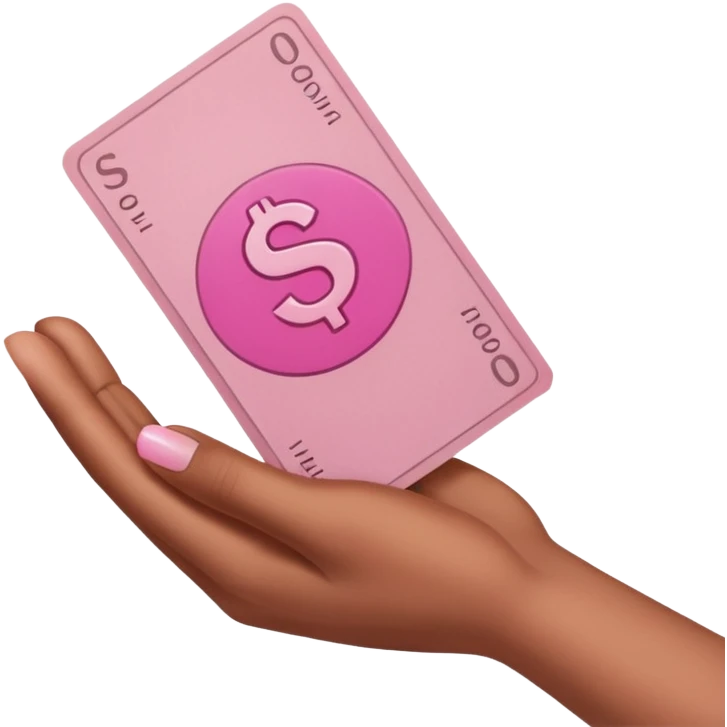 just one hand handling pink money to someone emoji