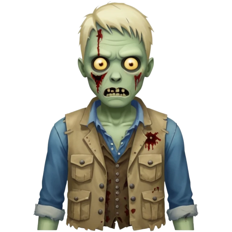 zombie in vest and shirt emoji