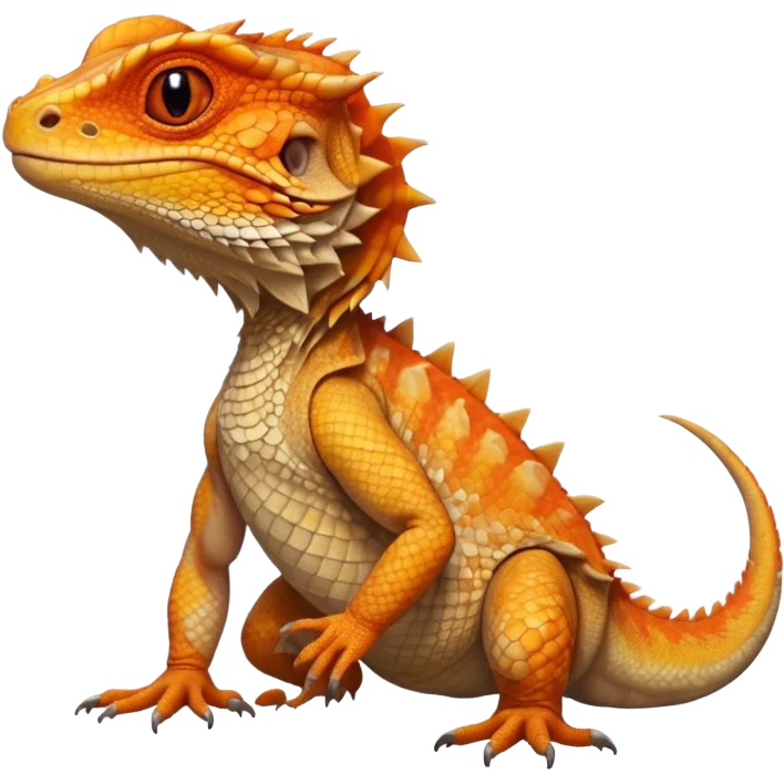 A hyper-realistic bearded dragon (full body) emoji