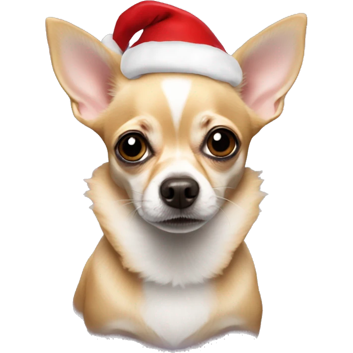 Chihuahua as Santa emoji