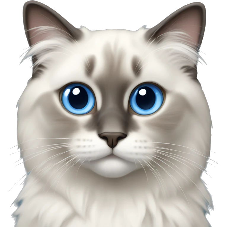 Ragdoll cat with blue eyes  emoji