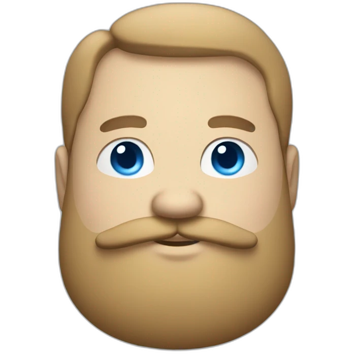  plump white Man with a beard, blue eyes, and a mustache emoji