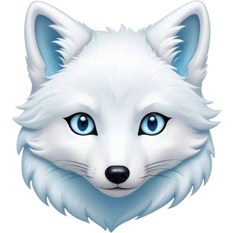 Cinematic Noble Arctic Fox Portrait Emoji, Poised and regal, with a compact, agile build and a luxurious, pure white Fur accented by a subtle hint of icy blue, deep-set soulful piercing eyes, Simplified yet sharp and sophisticated features, highly detailed, glowing with a soft, dignified glow, high shine, intelligent and cunning, stylized with an air of arctic elegance, focused and attentive, soft glowing outline, capturing the essence of a watchful and confident fox, so majestic it feels as though it could dash out of the screen with effortless authority! emoji