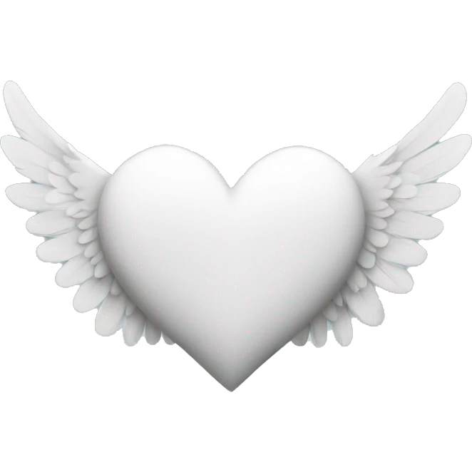 White heart with wings emoji